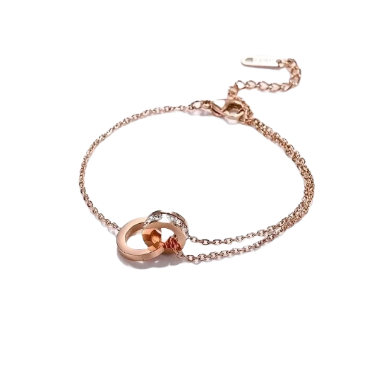 Μεταλλικό βραχιόλι με αλυσίδα και εμφάνιση ροζ χρυσού